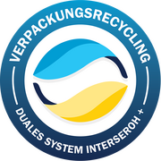 Seal verifying participation and registration under Germany's verpackungs recycling and reporting system through Intersteroh+.
